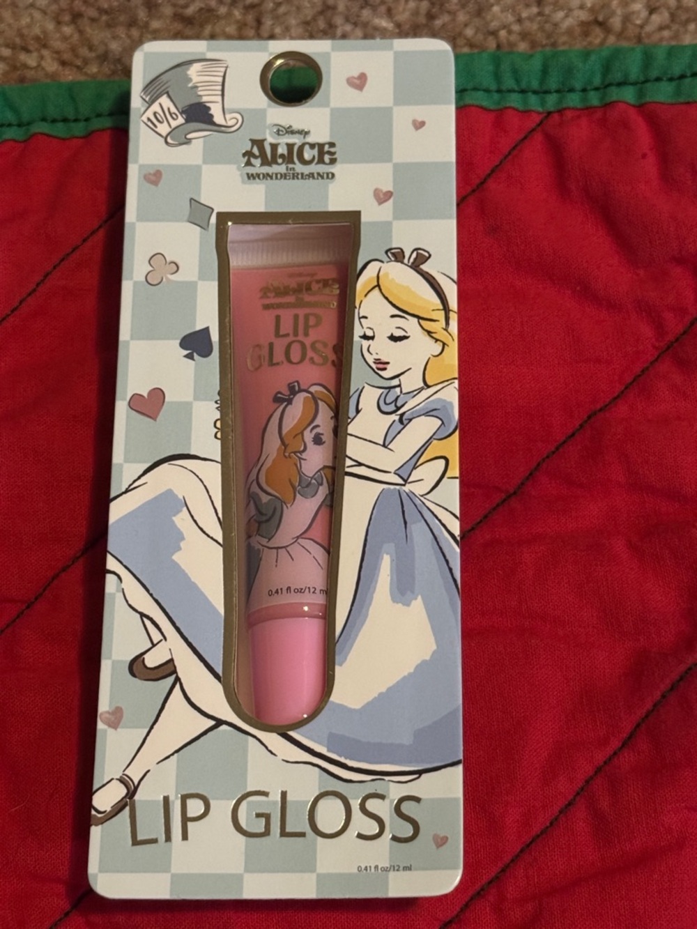 Disney Alice in Wonderland Alice Pink Lip Gloss with Themed Alice Packaging